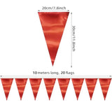 40M/130Ft Red Triangle Pennant Banner Flag Metallic Fabric Bunting Garland For Christmas Graduation Wedding Engagement Anniversary Bachelorette Birthday Bridal Shower Valentines Hen Party Supplies