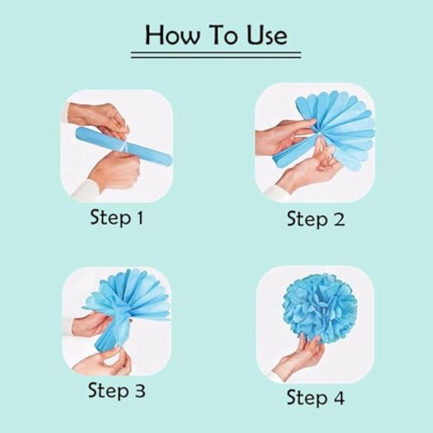 Brown Paper Pom Poms, Caramel Party Decorations Boho Ivory Beige White Tissue Paper Pom Poms For Rustic Neutral Birthday Western Graduation Birthday Wedding Baby Shower 12Pcs, Variety Pack