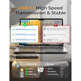 10Gbps Micro B To Usb C External Hard Drive Cable 1.5Ft, Nylon Braided External Hard Drive Cord Compatible With Macbook Pro/Air, Tablet/Ipad, Wd Seagate Toshiba Westgate, Samsung Galaxy S25