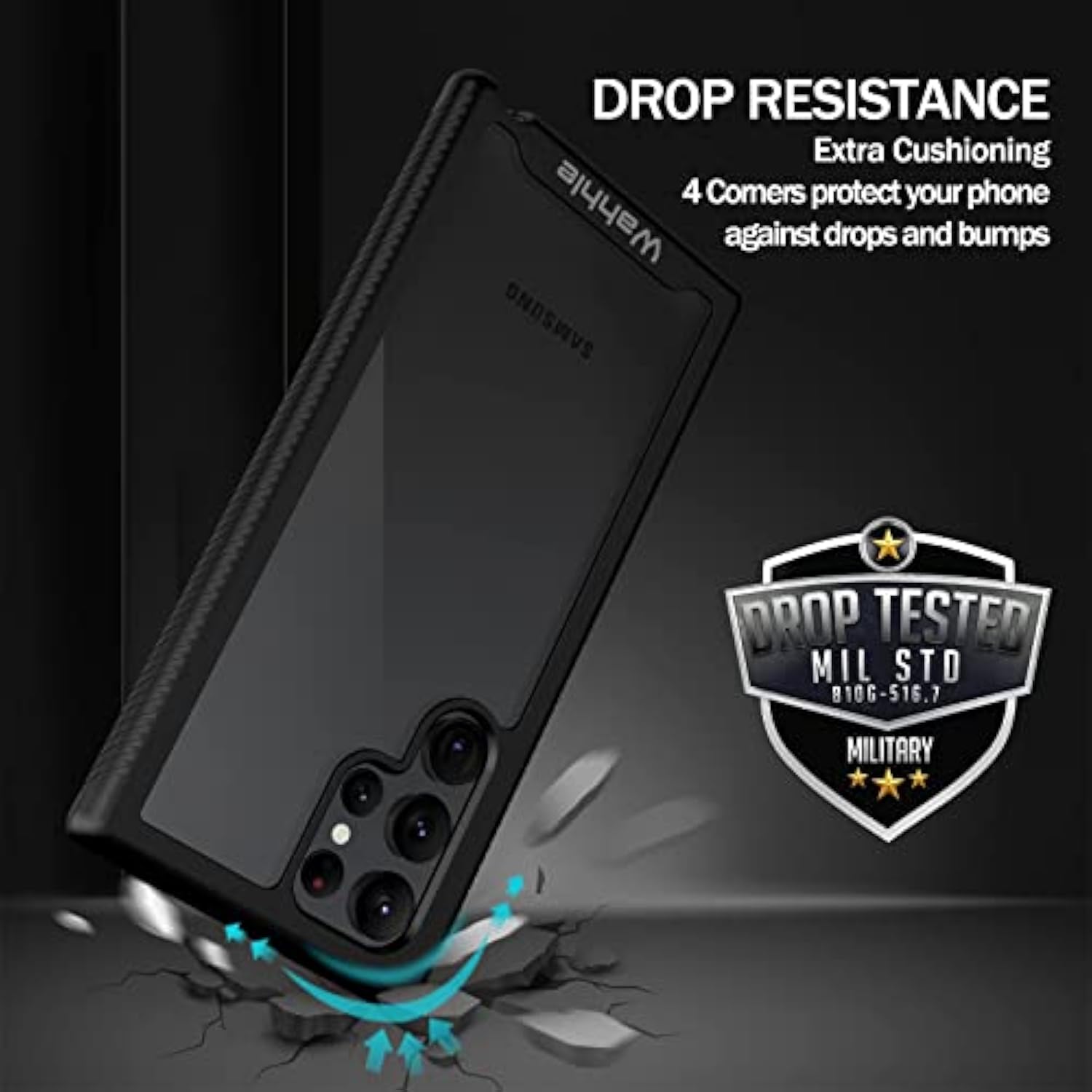 Compatible With Samsung Galaxy S22 Ultra Case, Built In Screen Protector Full Body Shockproof Slim Fit Bumper Protective Phone Cover For Samsung S22 Ultra 5G-Black/Clear