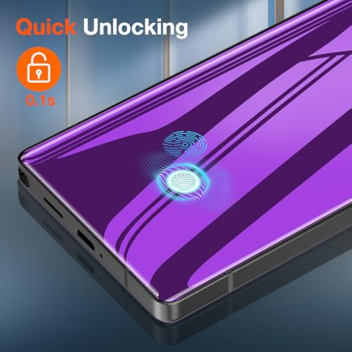 2 Pack For Samsung Galaxy S25 Ultra Privacy Screen Protector, Purple Anti-Spy Private Film[Not Glass] [Like Original Fingerprint Unlock], Anti-Blue Light, Sensitive Touch, Case Friendly