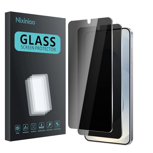 2 Pack Privacy Screen Protector for Samsung Galaxy S24 + / S24 Plus / S25 + / S25 Plus, Anti Spy Tempered Glass 9H Hardness, Black Protector Anti