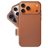 Classic | Gold-Rated Leather - European Genuine Vele Leather Case For Iphone 17 Pro - [Built-In Camera Control And Compatible With Magsafe] - Brown