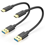 Android Auto Usb C Cable 1Ft[2Pack], 10Gbps Short Usb A To Usb C Data Transfer Cable Fast Charging For Iphone 16 15 Pro/Pro Max/Plus, Samsung Galaxy S23, Ipad Pro, Pixel, External Ssd