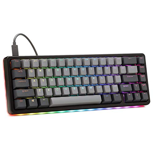 Alt High-Profile Mechanical Keyboard  65% (67 Key) Gaming Keyboard, Hot-Swap Switches, Programmable Macros, Rgb Led Backlighting, Usb-C, Doubleshot Pbt, Aluminum Frame (Halo True, Black)