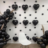 20-Pack Black Heart Foil Balloons in Multiple Sizes for Weddings, Valentine’s & Events