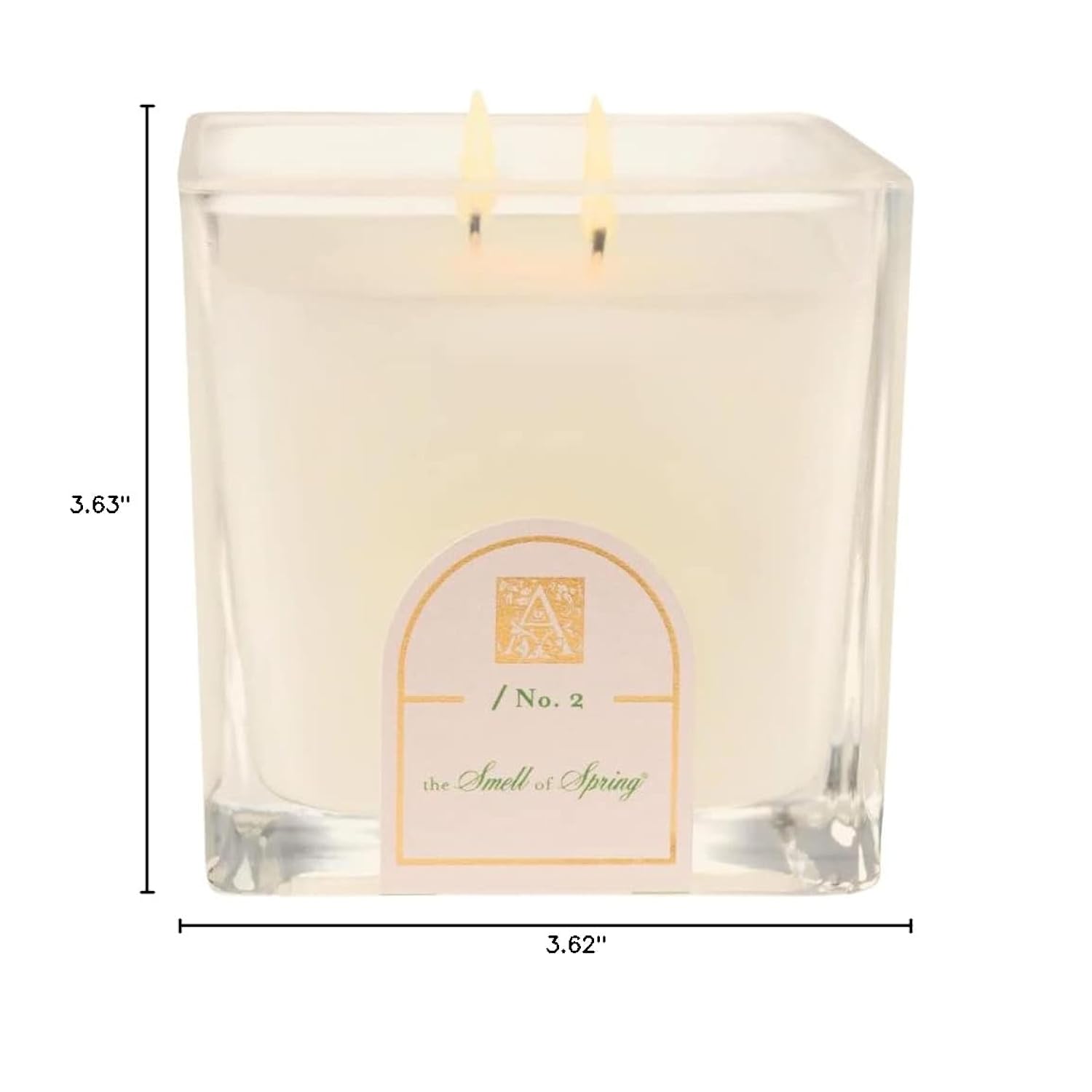 Glass Cube Candle, Smell Of Spring, 12 Ounces