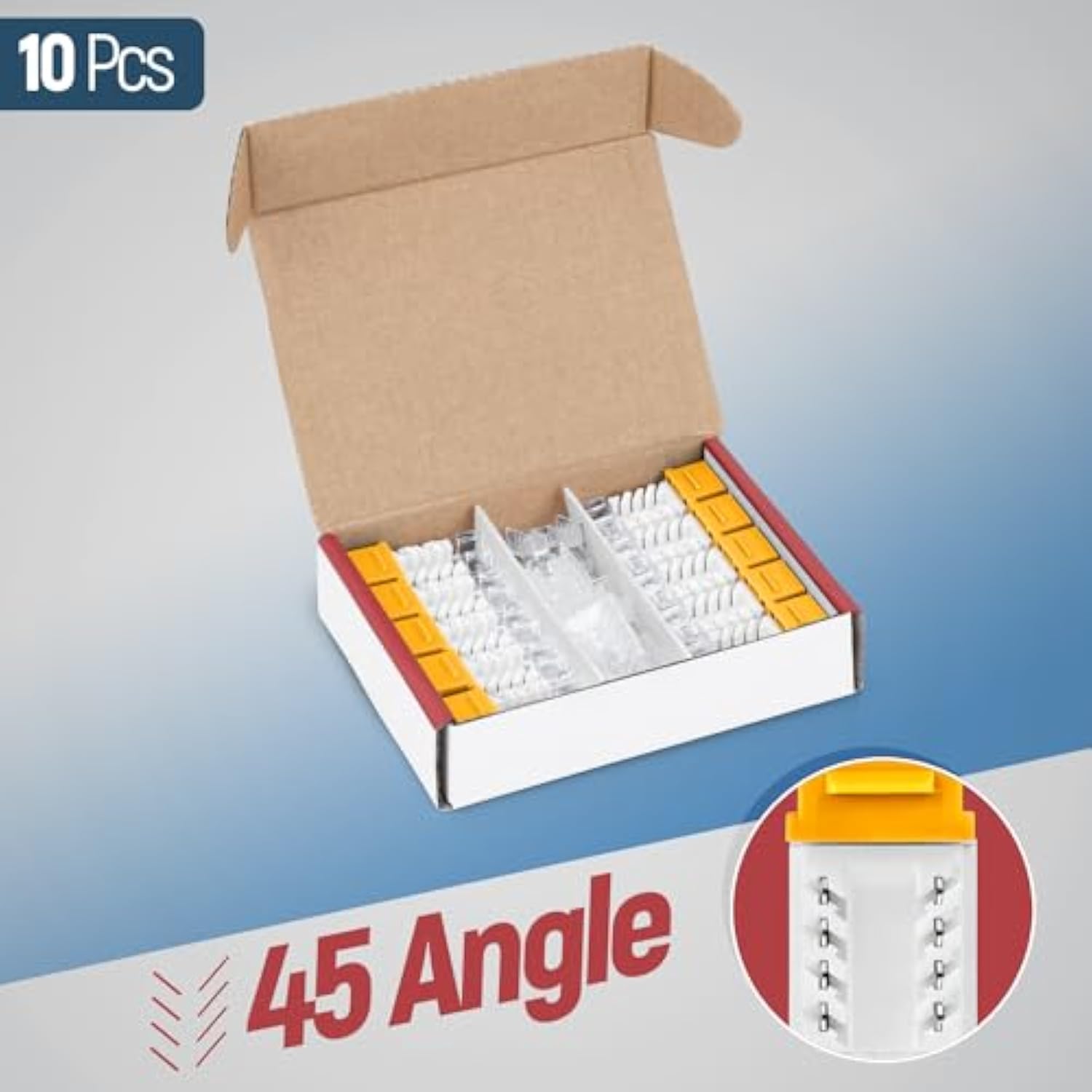 45° Angled Cat6 Keystone Jack In Yellow - Slim Profile Rj45 Ethernet Connector