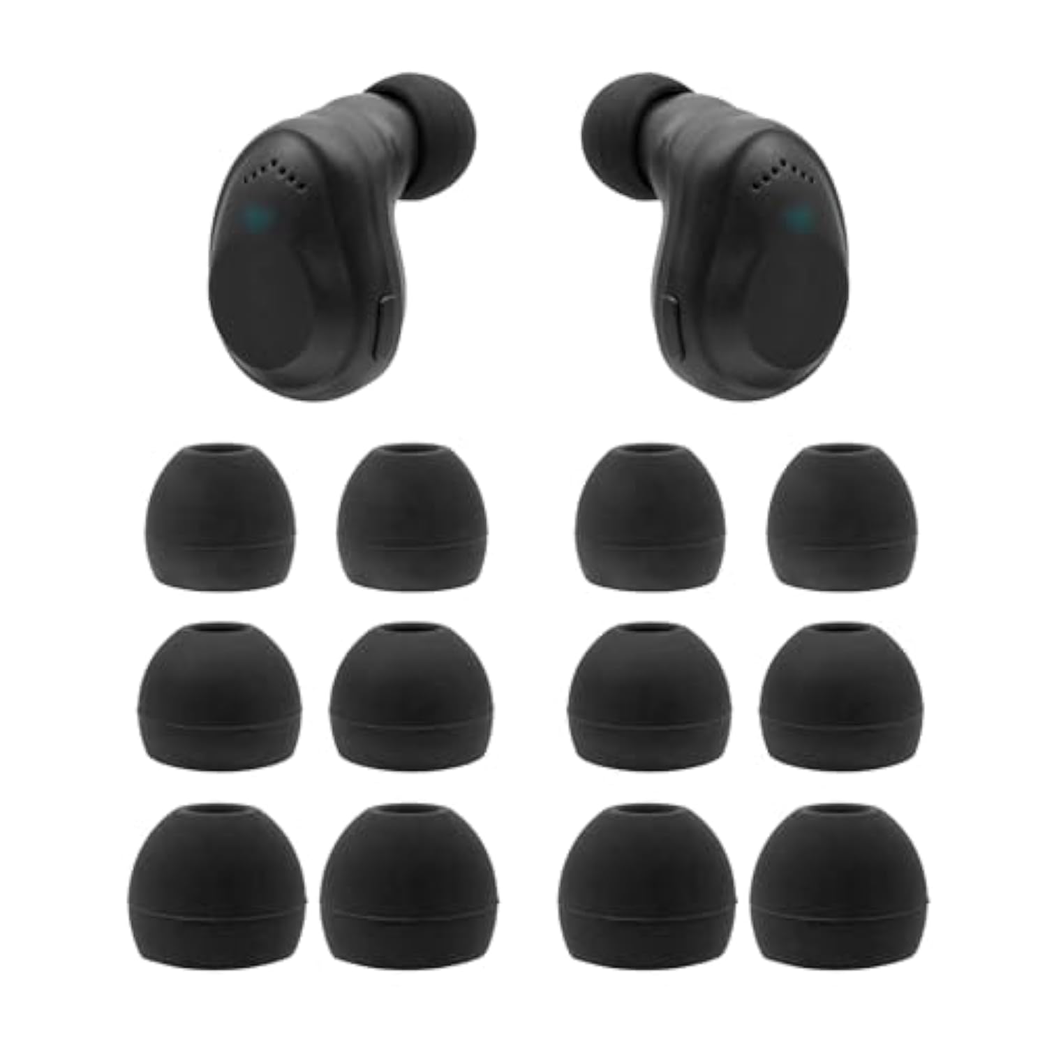 Replacement Silicone Ear Tips For Axil Xcor Pro, Gs Extreme 2.0 Earbuds, Black, 6 Pairs (S/M/L)