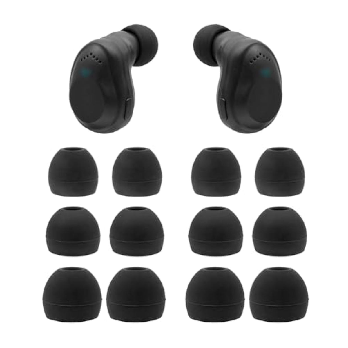 Replacement Silicone Ear Tips For Axil Xcor Pro, Gs Extreme 2.0 Earbuds, Black, 6 Pairs (S/M/L)