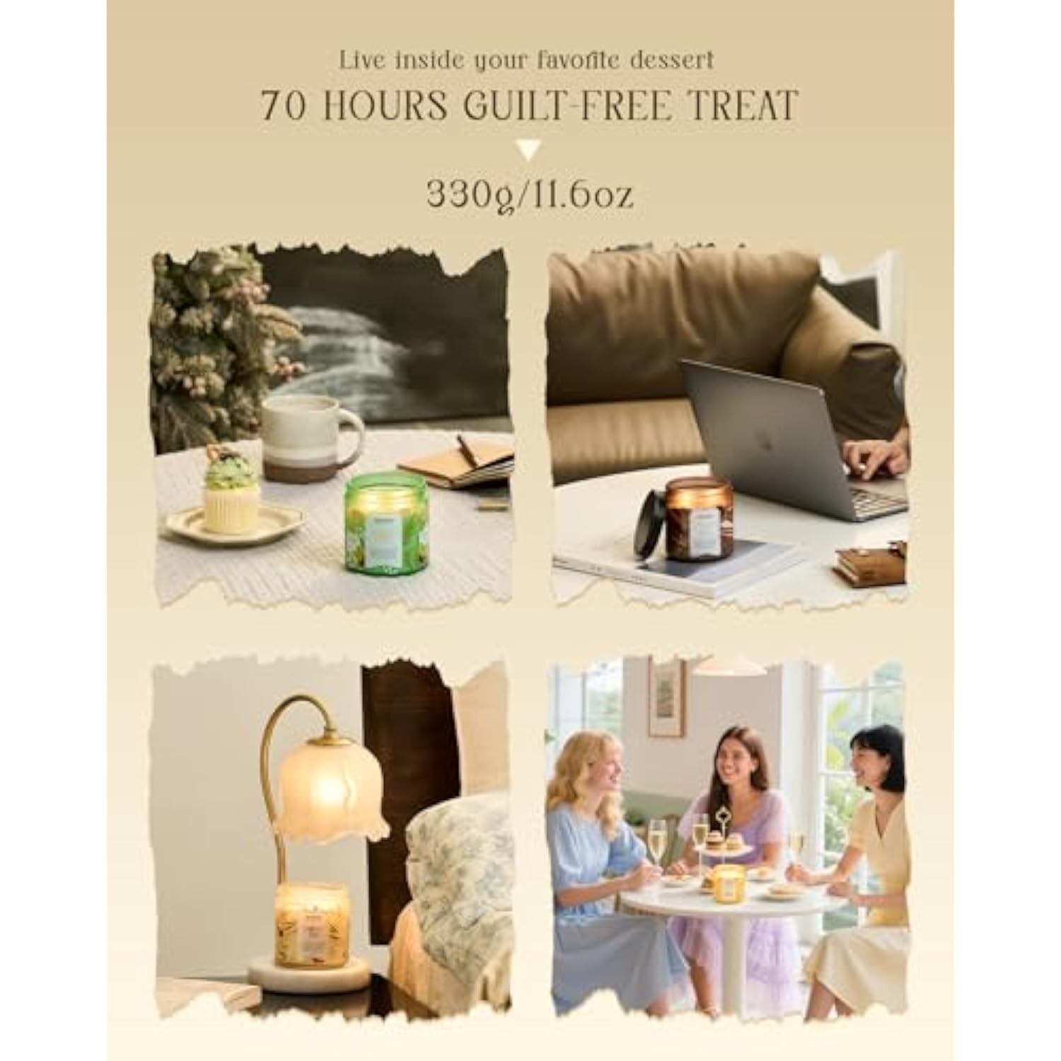 Christmas Candles Cinnamon Apple Scented, Soy Wax 11.6Oz 70 Hours Long Lasting Burn, Holiday Candle For Kitchen Dining Room Fall Decor, Winter Relaxing Gifts For Women