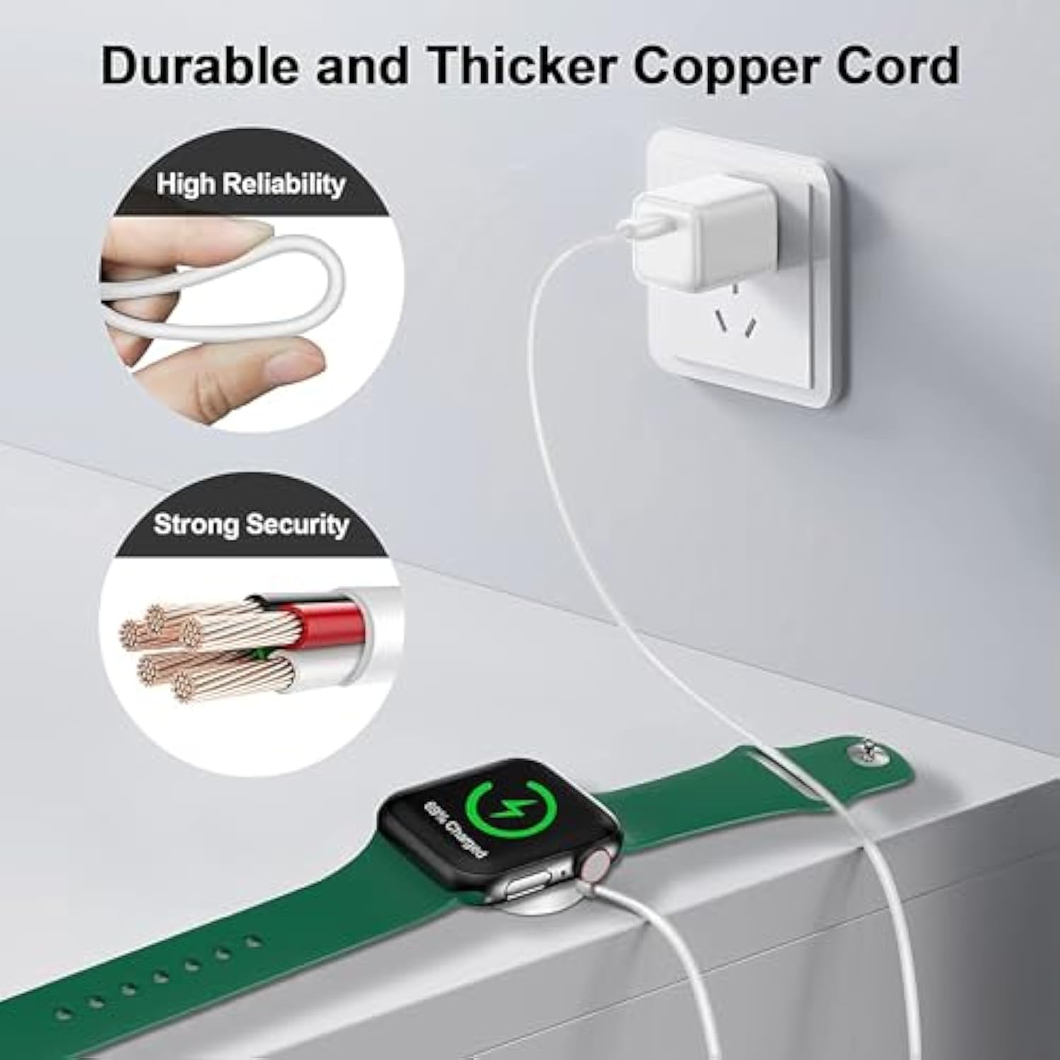 Magnetic USB-C Charging Cable for Apple Watch, 1m, White