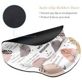 Ergonomic Mouse Pad With Wrist Support, Non-Slip Rubber Base Mousepad For Desk Laptop Gaming Working Computers Easy Typing & Pain Relief, 9''X 10'', Words