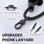 Universal Phone Lanyard, Anti-Theft Crossbody Strap For Iphone 16 Pro Max And Most Smartphones, Adjustable Cell Phone Neck Holder W/ 2 Non-Adhesive Tether Tabs For Men And Women, Black/Black