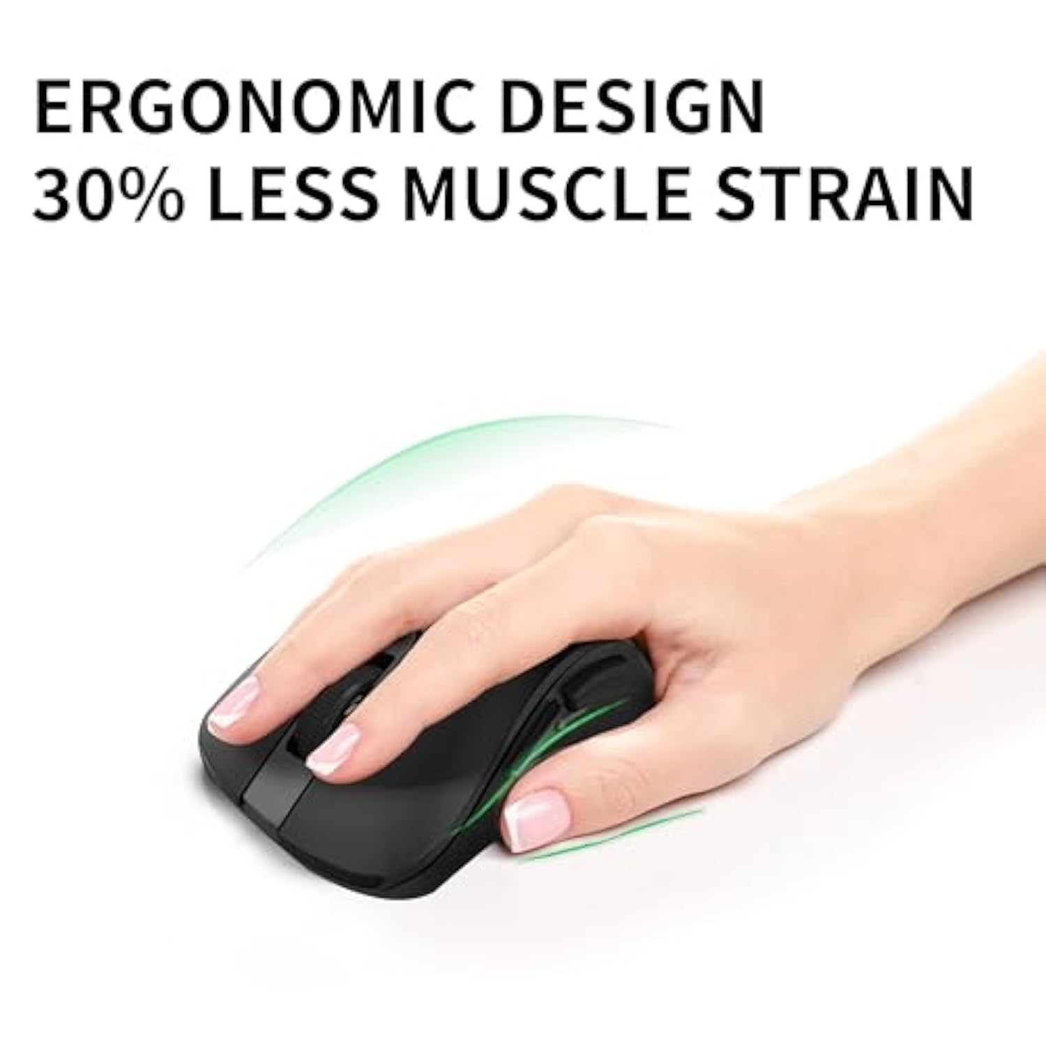 Wireless Mouse, 2.4G Ergonomic Optical Mouse, Computer Mouse For Laptop, Pc, Computer, Chromebook, Notebook, 6 Buttons, 3200 Dpi, 3 Adjustment Levels?Black?