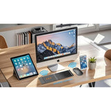 Foldable Keyboard And Mouse, Folding Bluetooth Keyboard Mouse Combo, Bt5.0/Bt3.0/2.4G, Usb-C Rechargeable Portable Combo For Travel And For Laptop Ipads Tablets Ios Andorid- Black Upgrade