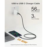 Usb A To Usb C Cable 6.6Ft, 10Gbps Data Transfer And 60W 3A Fast Charging Cable, Usb C 3.1/3.2 Cable For Android Auto Samsung S21/S20/S10/Note 20, Ipad Pro, Sony Xz, Lg Other Type-C Devices