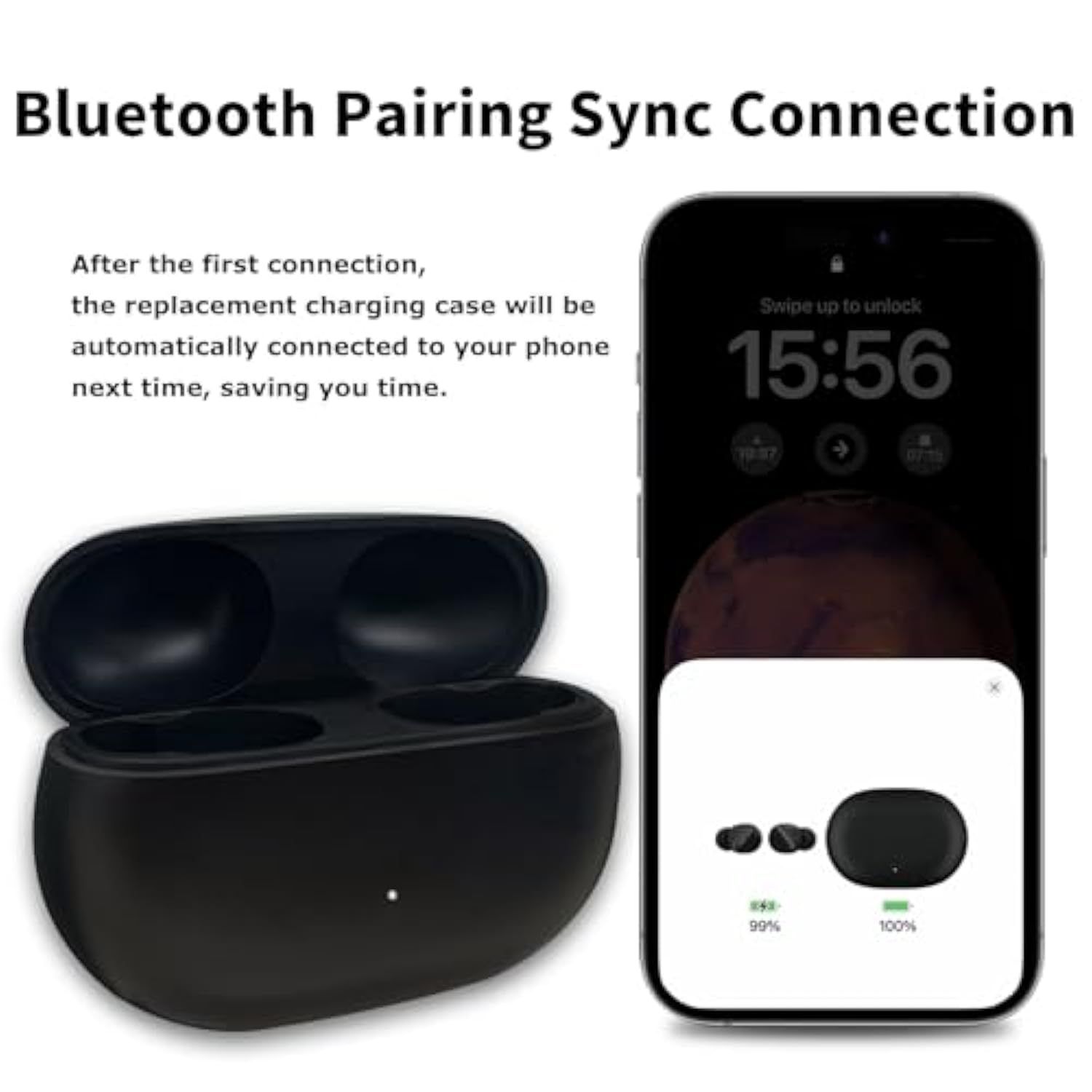 Charging Case Replacement Compatible With Beats Studio Buds/Buds +, Replacement Charger Case Dock Station With Bluetooth Paring Sync Button & 660Mah