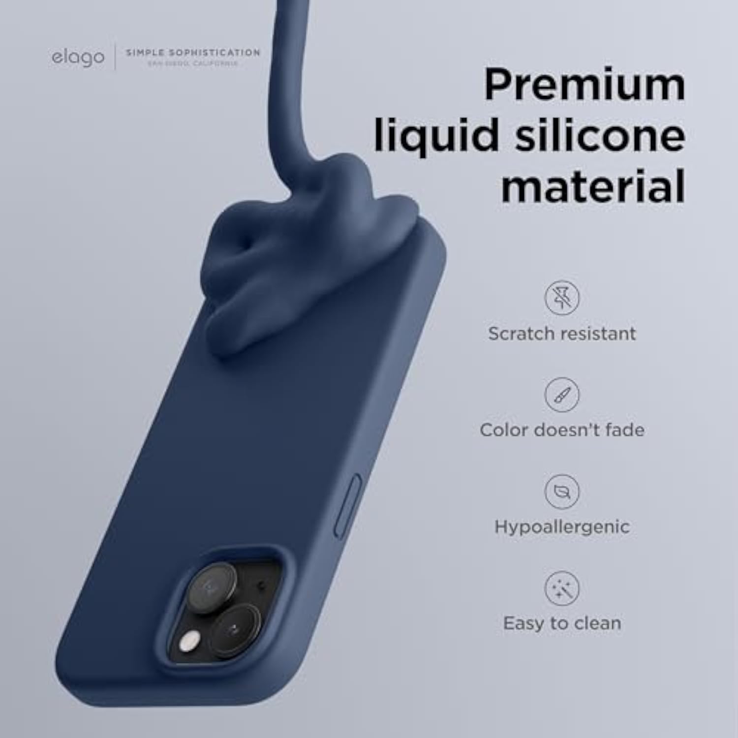 elago Premium Liquid Silicone Case for iPhone 15 - Durable Protection and Style
