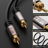 2Rca To 2Rca Cable 25 Feet, Hi-Fi Sound, Shielded, Gold-Plated, 2 Rca Male To