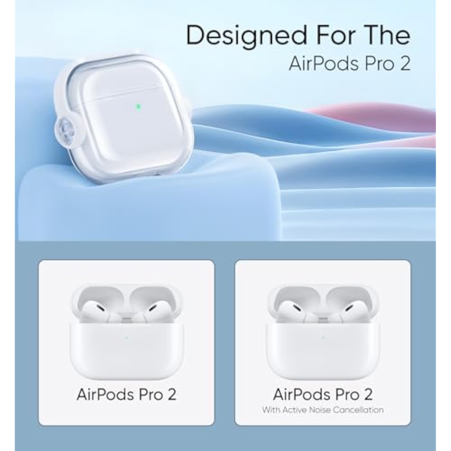 Compatible Airpods Pro2 Generation Case Cover, Soft Tpu Airpods Pro2 Case, Shockproof Protective Case With Keychain For Apple Airpods Pro2 Case For Women Men - Clear