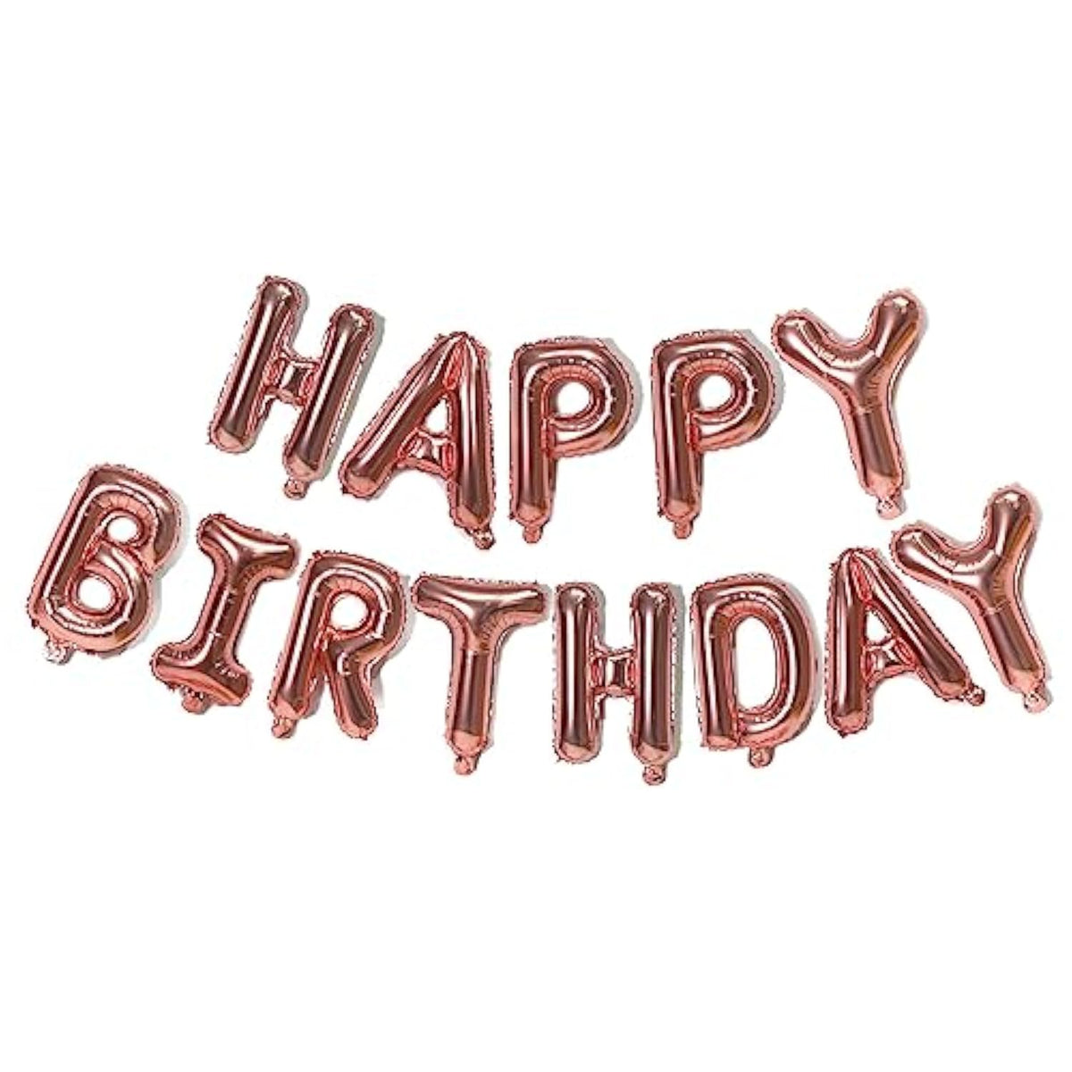 Rose Gold Happy Birthday Balloons Banner, 16 Inch Mylar Foil Letters Balloon Sign For Birthday Party Decorations Photo Booth Backdrop