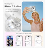 Designed For Iphone 17 Pro Max Case 6.9", [Glitter Card & Wrist Strap] [Compatible With Magsafe] [2X Hd Screen Protectors] Surround Raised Lens Protection For 17 Promax Case, Titanium Silver