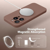 Magnetic For 13 Pro Max Case, Compatible With Magsafe, [Full Camera Protection][Screen Protector] Silicone Shockproof Protective Phone Case For 13 Pro Max 6.7", Brown