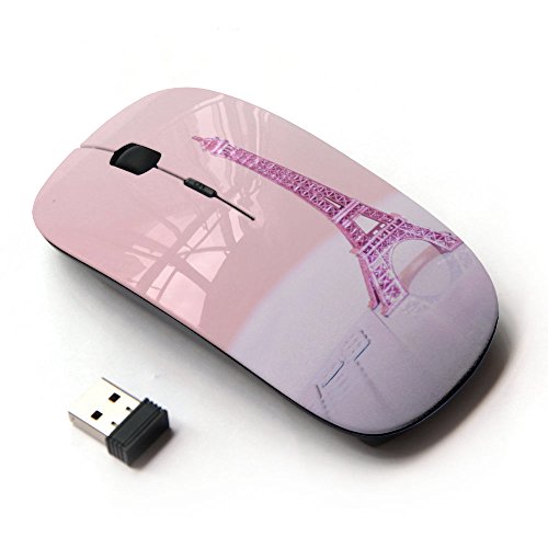 [ Optical 2.4G Wireless Mouse ] Eifel Paris Pink Peach France