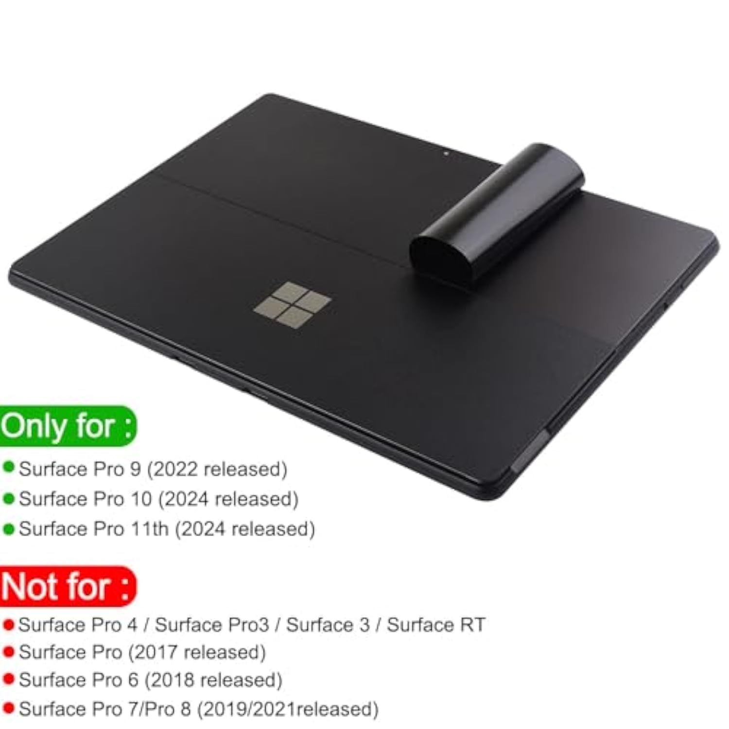 Skin Sticker For Surface Pro 9(Microsoft 2022 Released), 13 Inch Back Decal, U