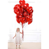 30 Pcs Red Heart Balloons 18" Foil Love Balloons Mylar Balloons Heart