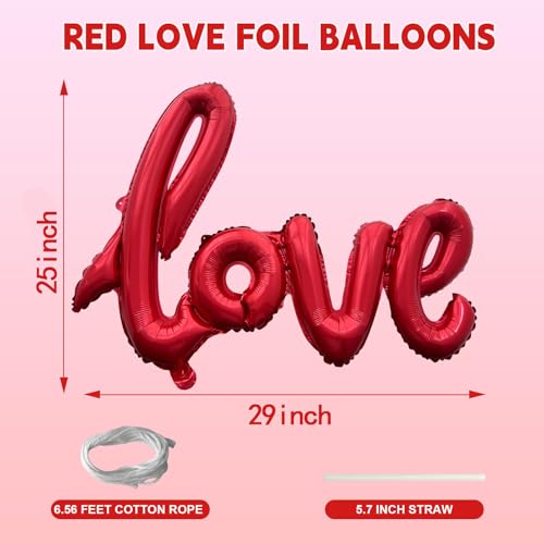 29 Inch Red LOVE Foil Balloon – Romantic Wedding, Proposal, Anniversary & Valentine’s Day Party Decoration, 1PCS