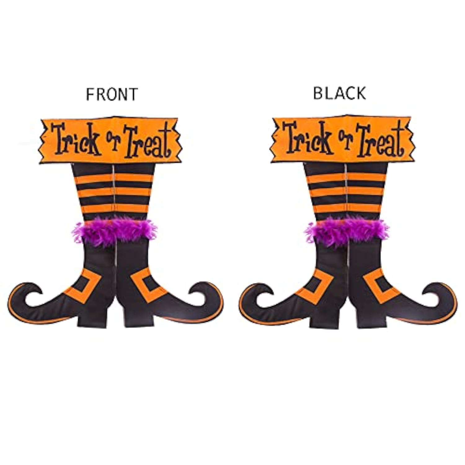 Happy Halloween Garden Flag Trick or Treat Witch Feet Double Sided Yard Outdoor Decor