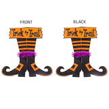 Happy Halloween Garden Flag Trick or Treat Witch Feet Double Sided Yard Outdoor Decor
