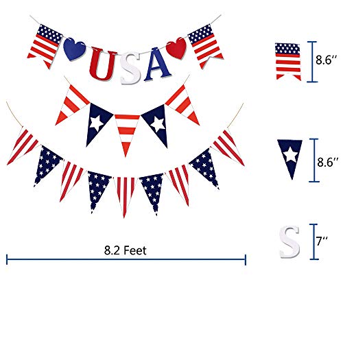 President's Day USA Banner for Independence Day 4th of July American Banner Fourth of July Patriotic Decorations Memorial Day Durable Polyester Yard Decoration