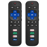 (Pack Of 2) Replacement Remote Control Only For Roku Tv, Compatible For Tcl Roku/Hisense Roku/Onn Roku/Sharp Roku/Element Roku/Westinghouse Roku/Philips Roku Smart Tvs (Not For Roku Stick And Box)