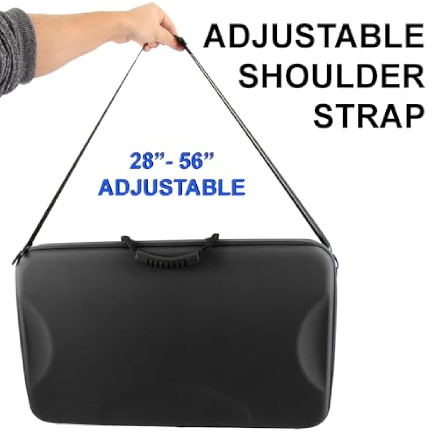 CASEMATIX Portable Monitor Case for 15.6" to 24" Gaming Monitors or Laptops, Hard Shell EVA Screen Cover with Padded Foam, Fits Accessories for 15.6 to 17.3 Inch Screens (Black)