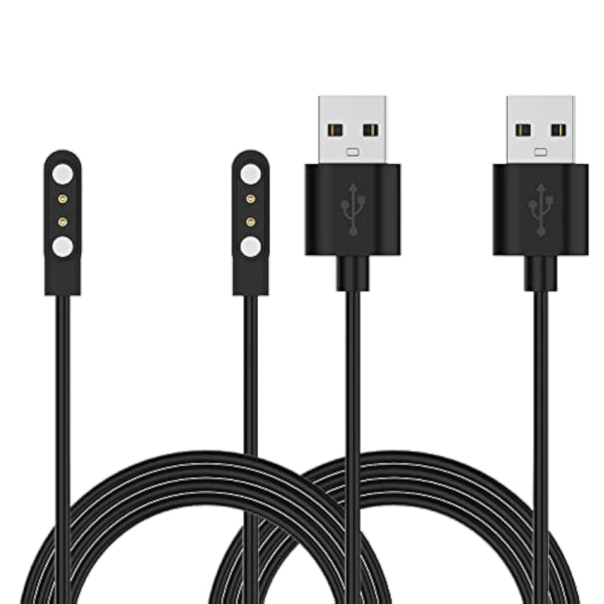 Compatible For Idw19/Idw13 Smartwatch Charger, 3.3Ft Usb Charging Cable For Woneligo W13, Amzhero Idw19/Idw13, Enomir Idw19/Id208Bt, Milouz Idw19, Skg V7, Fitpolo Idw13/Idw15 Smartwatch (Black-2Pcs)