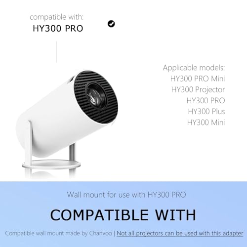 Drill Free Wall Mount Compatible with HY300PRO Mini Projector Ceiling Mount, HY300 PRO Accessories Aluminum Wall Mount Stand