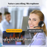 Usb Headset With Microphone, Noise Cancelling Pc Headphone With Volume Control, Usb/3.5Mm Headset For Computer, Cell Phone, Call Center, Office, Ms Teams, Zoom, Webex, Conference Meeting