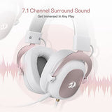 H510 Zeus White Wired Gaming Headset - 7.1 Surround Sound - Memory Foam Ear Pads - 53MM Drivers - Detachable Microphone - Multi Platforms for PC,