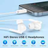 USB C iPhone 17 16 15 Headphones Wired for iPhone 17e 17 Pro Max 17Pro Air 16e 16 Pro Max 16Pro 16Plus 15 Plus, USBC in Ear Earbud Headphones Wired