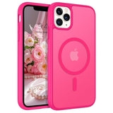 Magnetic For Iphone 11 Pro Case, [Compatible With Magsafe] [Military-Grade Drop Protection] Translucent Matte Slim Fit Shockproof Women Men Girl Phone Case For Iphone 11 Pro 5.8",Hot Pink