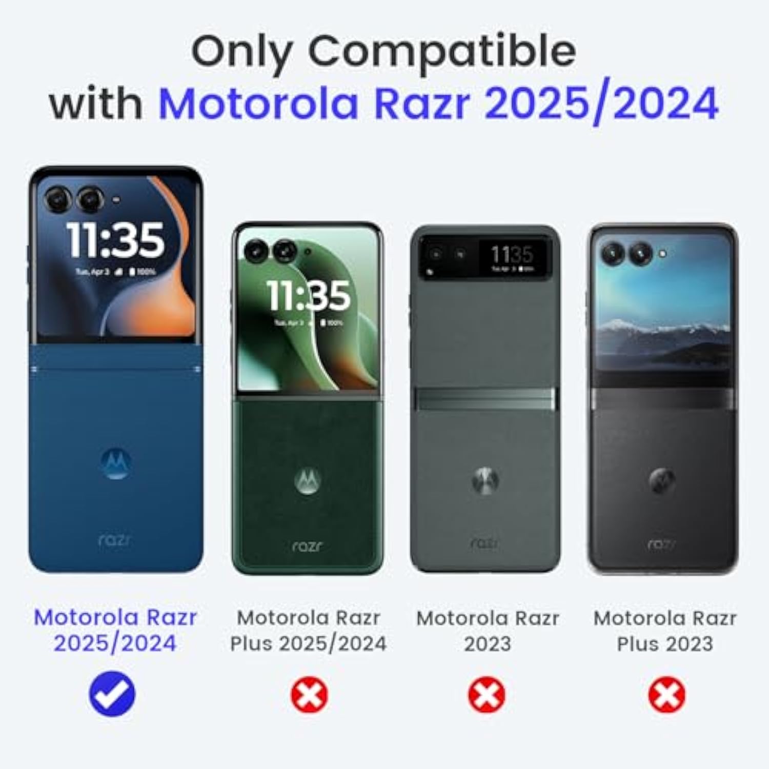 For Razr 2024 Case, Motorola Razr 2024/2025 Case With Hinge Protection & Built-In Screen Protector [Anti-Scratch & No-Slip]Full Body Drop Protection Protective Phone Case For Razr 2024-Mint Green