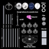 6 Set Balloon Stand With Blue And Silver Balloons Centerpiece Table Decorations Birthday Graduation Bridal Shower Wedding Anniversary Father'S Day Retirement New Years Decorations 2025