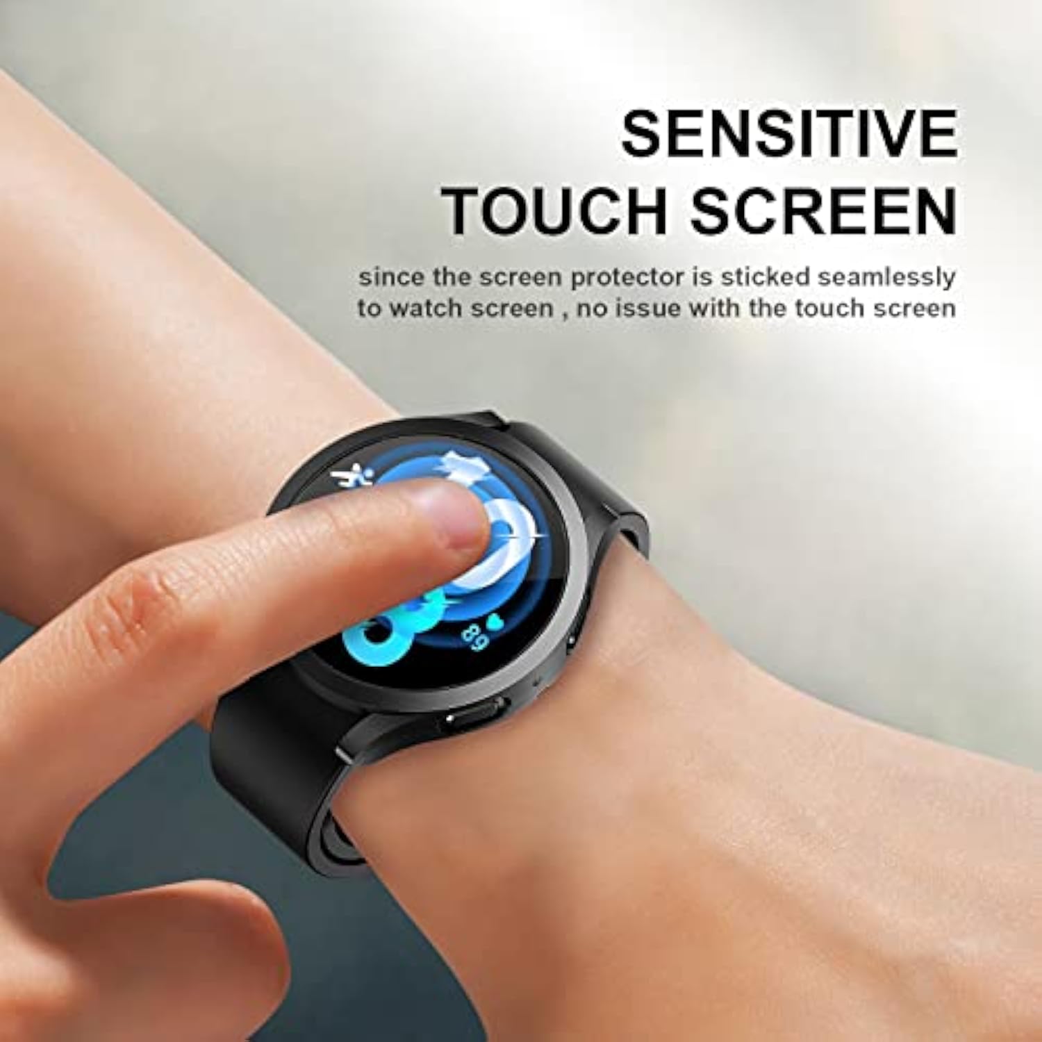 [2+4] Pack For Samsung Galaxy Watch Fe/Galaxy Watch 5/Galaxy Watch 4 40Mm Screen Protector Case, Hard Pc Protective Bumper Shell + Antifog Tempered Glass Film, Waterproof Face Cover Set