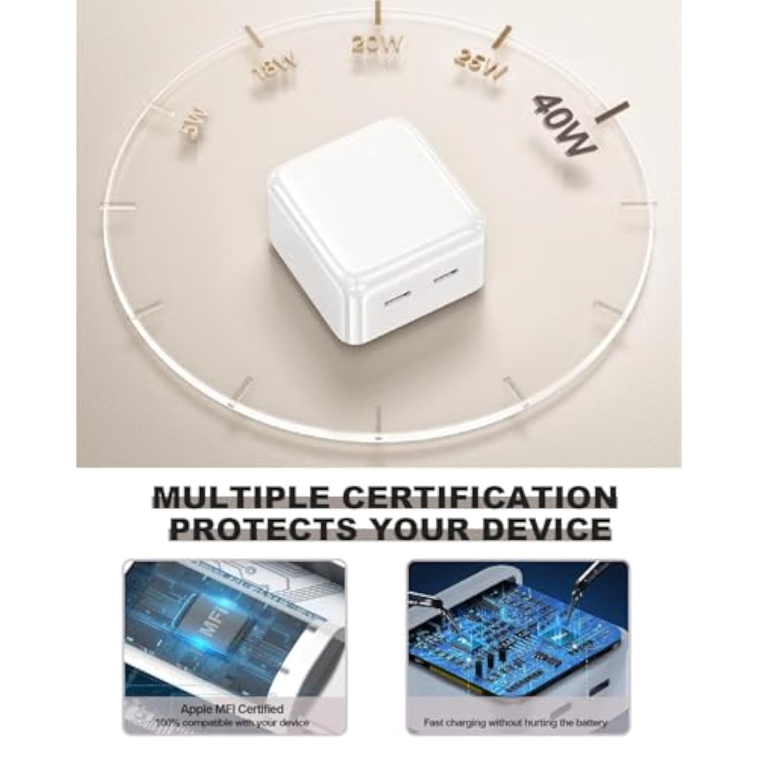 Fast Iphone 16 15 Charger,40W Dual Usb C Fast Charging Block Adapter 2Pack 10Ft Long Usb C To C Charging Cable For Iphone 15/Iphone15 Pro/Iphone 15 Pro Max/Ipad Mini 6/Ipad Air5/4,Ipad Pro 12.9/Ipad10
