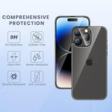 [6 In 1] For Iphone 14 Pro Screen Protector(6.1 Inches), 2 Pack Iphone 14 Pro Back Screen Protector With 2 Pack Camera Lens Protector And Front Screen Protector Glass, 9H Hardness, Ultra Hd