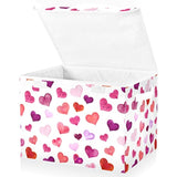 Valentines Storage Baskets Collapsible Storage Bins With Lids, Hearts Storage Boxes Clothes Baskets For Organizing