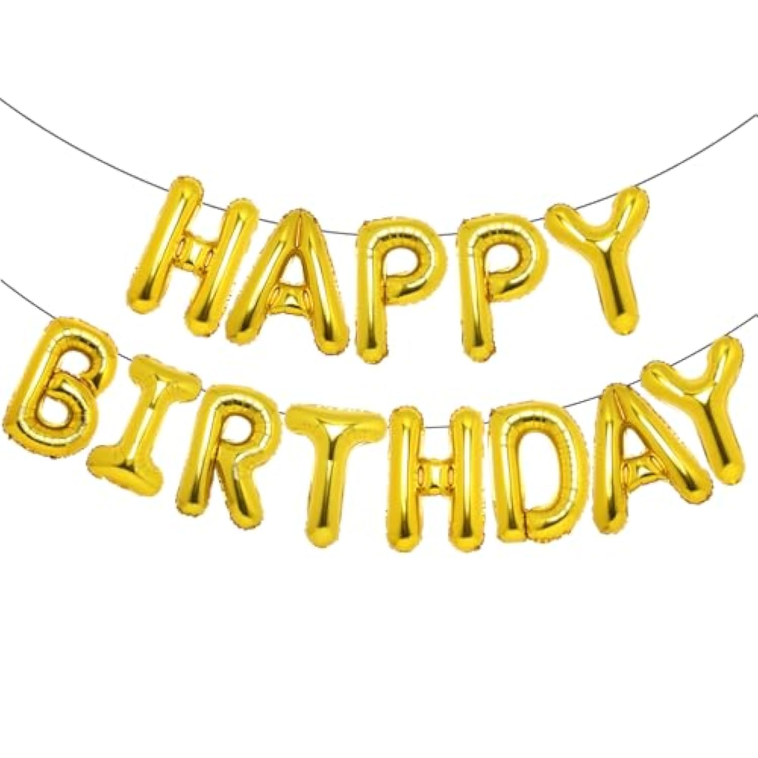 Gold Happy Birthday Balloons 16 Inch Mylar Foil Letters Balloons Happy Birthday Banner For Kids Child Adults Boys Girls Happy Birthday Sign Birthday Party Decorations Supplies